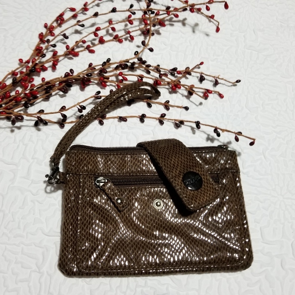 Kenneth Cole Reaction Faux Snakeskin Wristlet - Picture 5 of 6